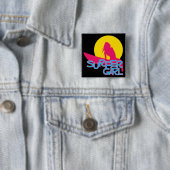 Badge Carré 5 Cm Fille de surfer (En situation)