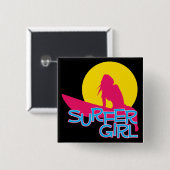Badge Carré 5 Cm Fille de surfer (Devant & derrière)