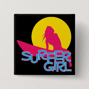 Badge Carré 5 Cm Fille de surfer