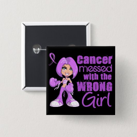 Badge Carré 5 Cm Fille de With Wrong du Général Cancer Messed (Devant & derrière)