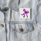 Badge Carré 5 Cm Fille d'hockey d'Anime (En situation)