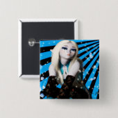 Badge Carré 5 Cm Fille féerique de Frost d'Anime (Devant & derrière)