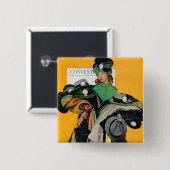 Badge Carré 5 Cm Fille Hatcheck (Devant & derrière)