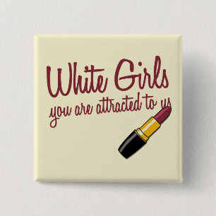 Badge Carré 5 Cm Filles blanches