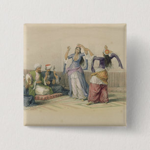 Badge Carré 5 Cm Filles de danse au Caire, de 'Egypte et Nubia