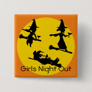 Badge Carré 5 Cm Filles Night Out, sorcières et margaritas
