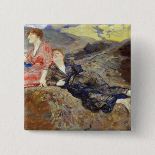 Badge Carré 5 Cm Filles sur le rivage, c.1884-85