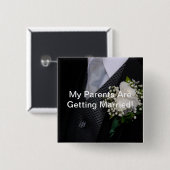 Badge Carré 5 Cm Fils des jeunes mariés (Devant & derrière)