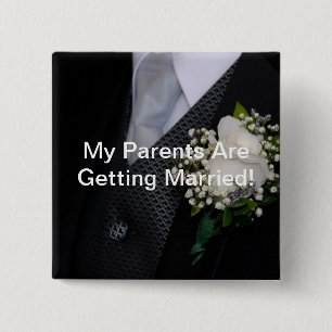 Badge Carré 5 Cm Fils des jeunes mariés