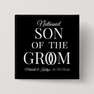 Badge Carré 5 Cm Fils du Mariage Groom