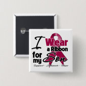 Badge Carré 5 Cm Fils - Ruban Myeloma Multiple (Devant & derrière)