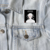 Badge Carré 5 Cm FindChaos - embrouillé (En situation)