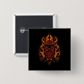 Badge Carré 5 Cm Fire owl (Devant & derrière)