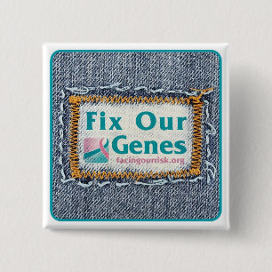 BADGE CARRÉ 5 CM FIXEZ NOS GÈNES