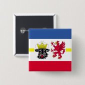 Badge Carré 5 Cm Flag of Mecklenburg-Western Pomerania Pinback Butt (Devant & derrière)