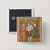 Badge Carré 5 Cm Flagellation, de 'Psautier l'Usage De Paris (Devant & derrière)