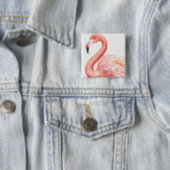 Badge Carré 5 Cm Flamant rose | rose tropical (En situation)