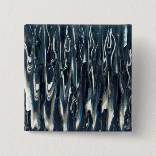 Badge Carré 5 Cm Flame bleue cool (Devant)