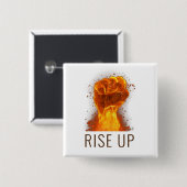 Badge Carré 5 Cm Flamme première montée (Devant & derrière)