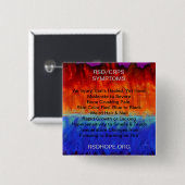 Badge Carré 5 Cm Flammes brûlantes et SYMPTÔMES de congélation des (Devant & derrière)