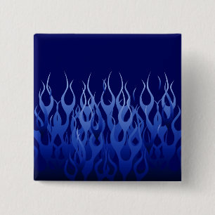 Badge Carré 5 Cm Flammes de course cool Blue Automotive