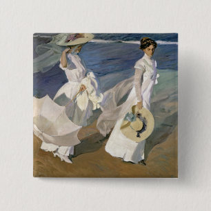 Badge Carré 5 Cm Flâner le long du littoral, 1909