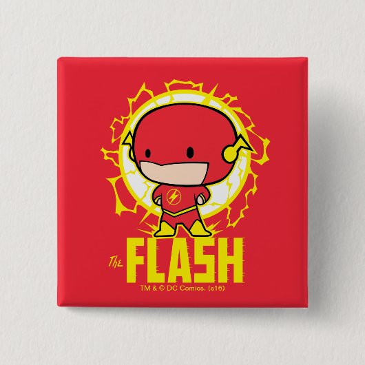 Badge Carré 5 Cm Flash Chibi Avec Électricité (Devant)
