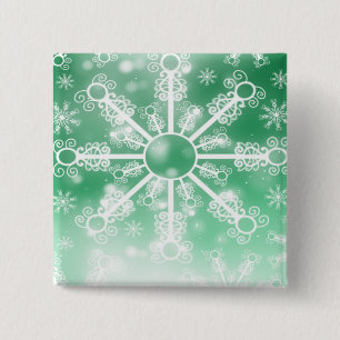 Badge Carré 5 Cm Flèche de neige verte