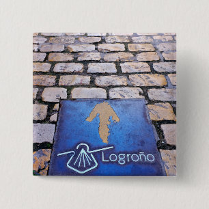 Badge Carré 5 Cm Flèche jaune