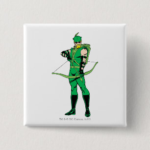 Badge Carré 5 Cm Flèche verte debout avec flèche