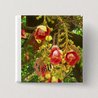 Badge Carré 5 Cm fleur