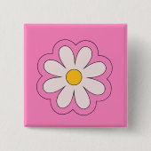 Badge Carré 5 Cm Fleur (Devant)