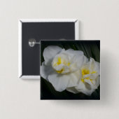 Badge Carré 5 Cm Fleur blanche (Devant & derrière)