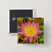 Badge Carré 5 Cm Fleur de Lotus (Devant & derrière)