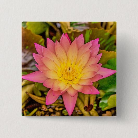 Badge Carré 5 Cm Fleur de Lotus (Devant)