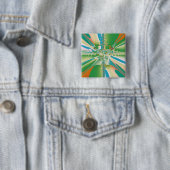 Badge Carré 5 Cm Fleur de printemps (En situation)