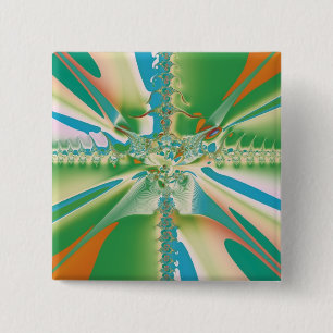 Badge Carré 5 Cm Fleur de printemps