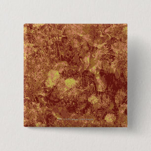 Badge Carré 5 Cm Fleur jaune contre le motif de camouflage de