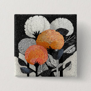 Badge Carré 5 Cm Fleur nocturne sur la planète rouge #2