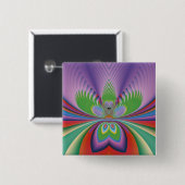 Badge Carré 5 Cm Fleur pourpre (Devant & derrière)