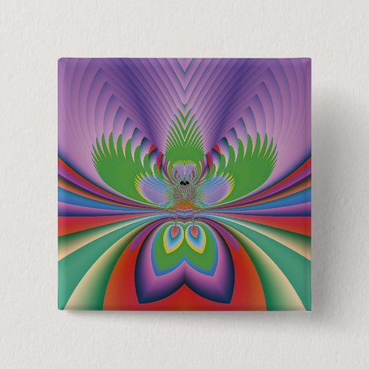 Badge Carré 5 Cm Fleur pourpre (Devant)