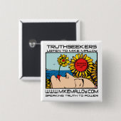 BADGE CARRÉ 5 CM FLEUR POWR TRUTHSEEKER (Devant & derrière)