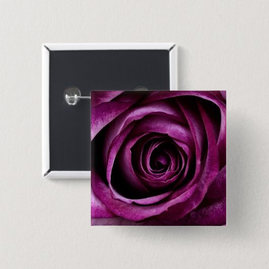 Badge Carré 5 Cm Fleur rose violette (Devant & derrière)