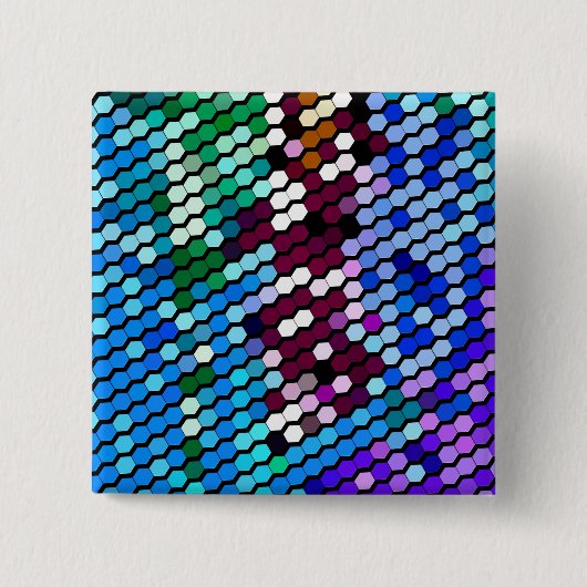 BADGE CARRÉ 5 CM FLEUR SAUVAGE (Devant)