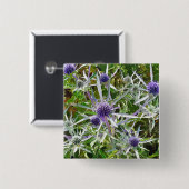 BADGE CARRÉ 5 CM FLEUR SAUVAGE (Devant & derrière)