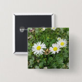 BADGE CARRÉ 5 CM FLEUR SAUVAGE (Devant & derrière)