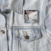 Badge Carré 5 Cm Fleur Seires II Phaiuses (En situation)