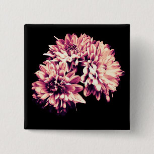 Badge Carré 5 Cm Fleurs
