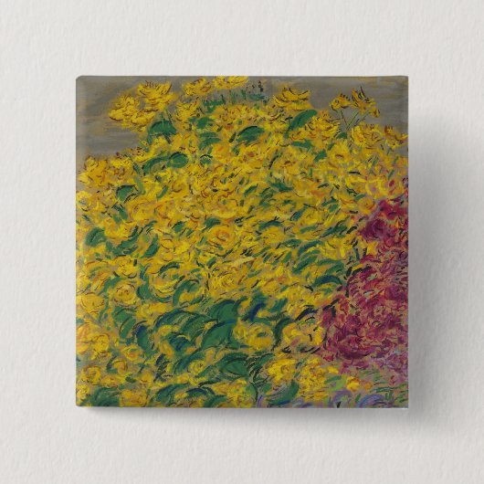 Badge Carré 5 Cm Fleurs (Devant)