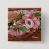 BADGE CARRÉ 5 CM FLEURS (Devant)